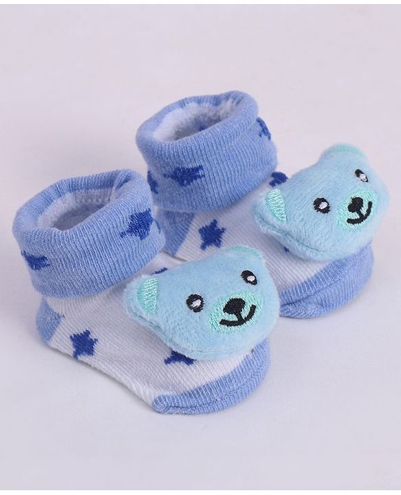 Cute Walk by Babyhug Socks With Animal Applique - Blue