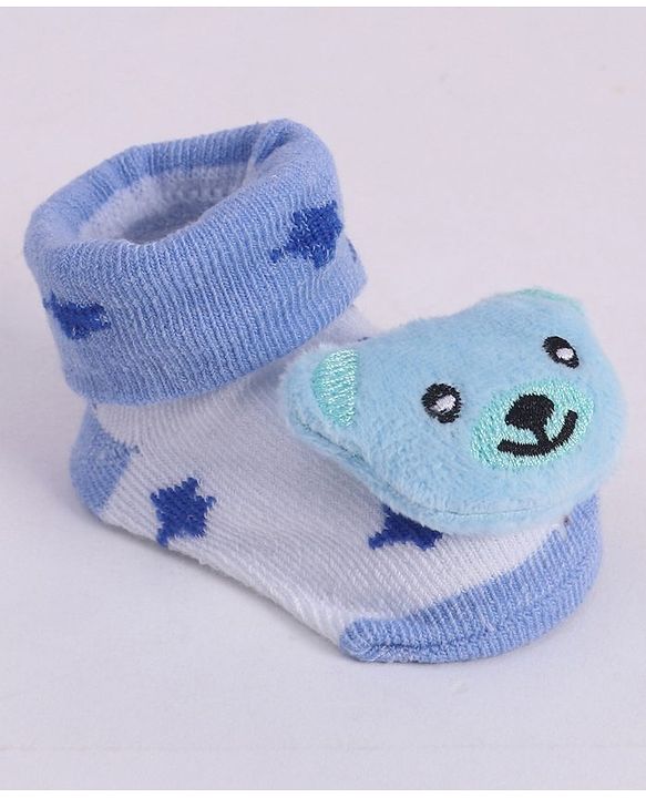 Cute Walk by Babyhug Socks With Animal Applique - Blue