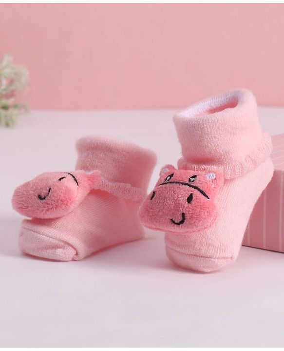 Cute Walk by Babyhug Socks With Animal Applique - Pink