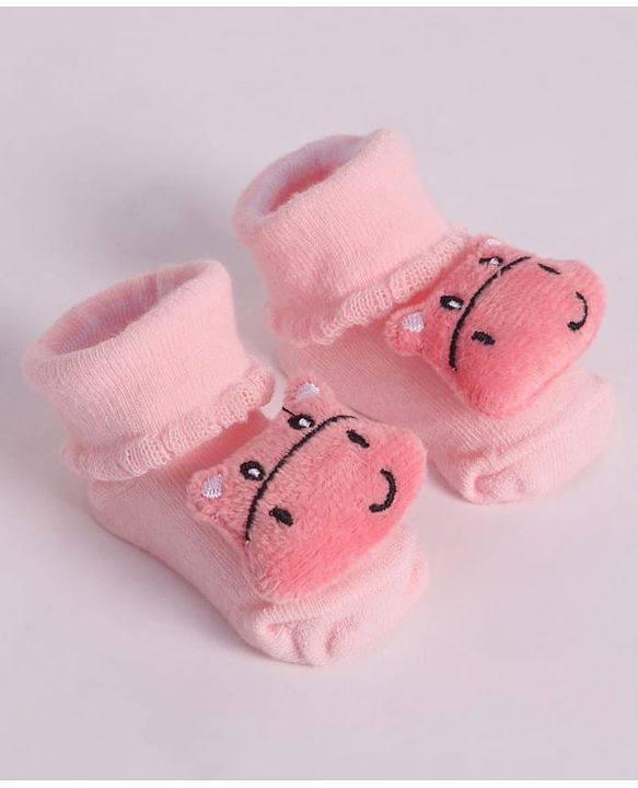 Cute Walk by Babyhug Socks With Animal Applique - Pink