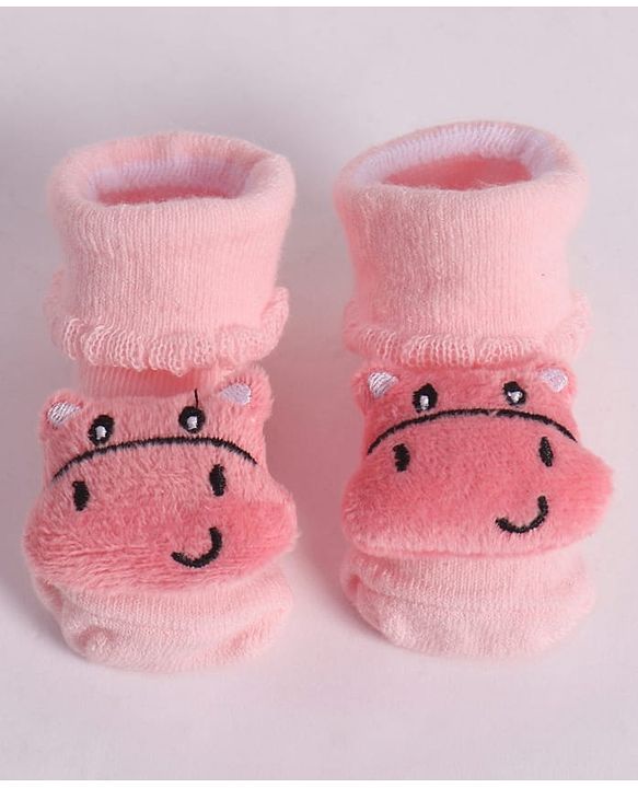 Cute Walk by Babyhug Socks With Animal Applique - Pink
