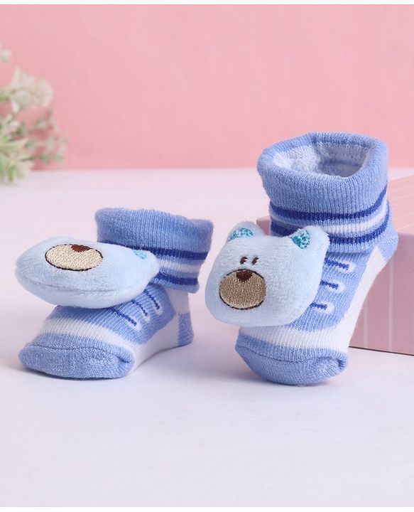 Cute Walk by Babyhug Socks With Animal Applique - Blue