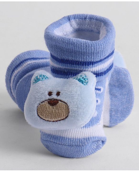 Cute Walk by Babyhug Socks With Animal Applique - Blue