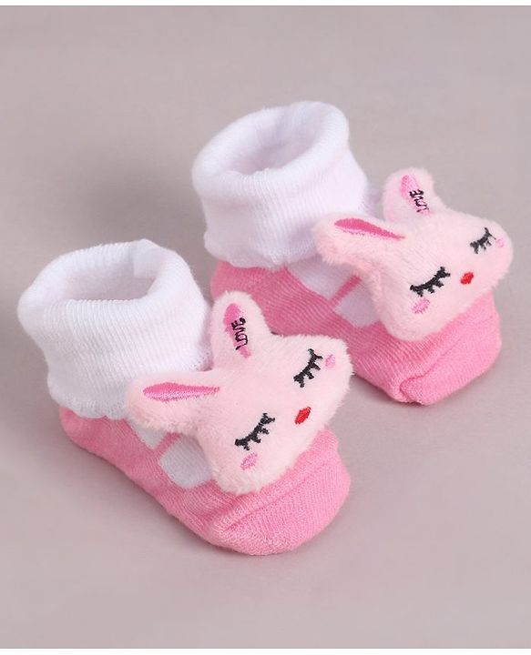 Cute Walk by Babyhug Socks With Animal Applique - Pink