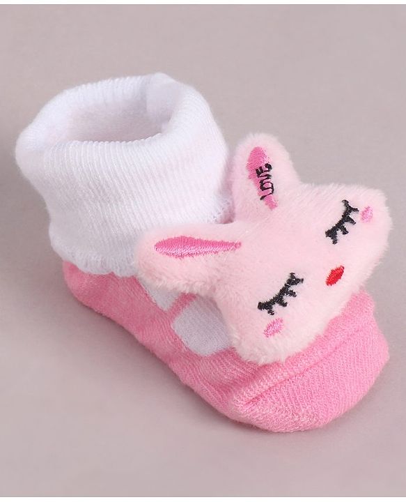 Cute Walk by Babyhug Socks With Animal Applique - Pink