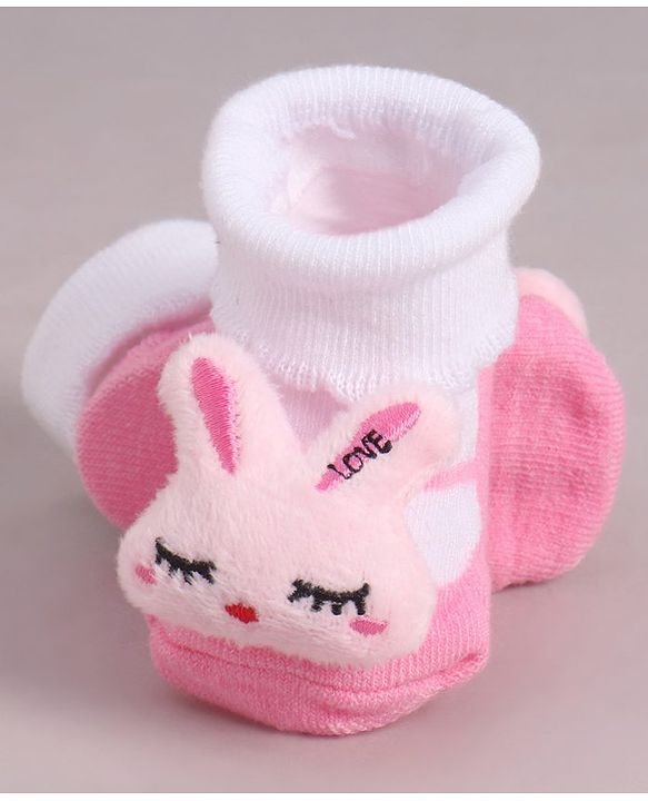 Cute Walk by Babyhug Socks With Animal Applique - Pink