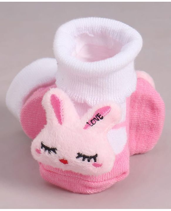 Cute Walk by Babyhug Socks With Animal Applique - Pink