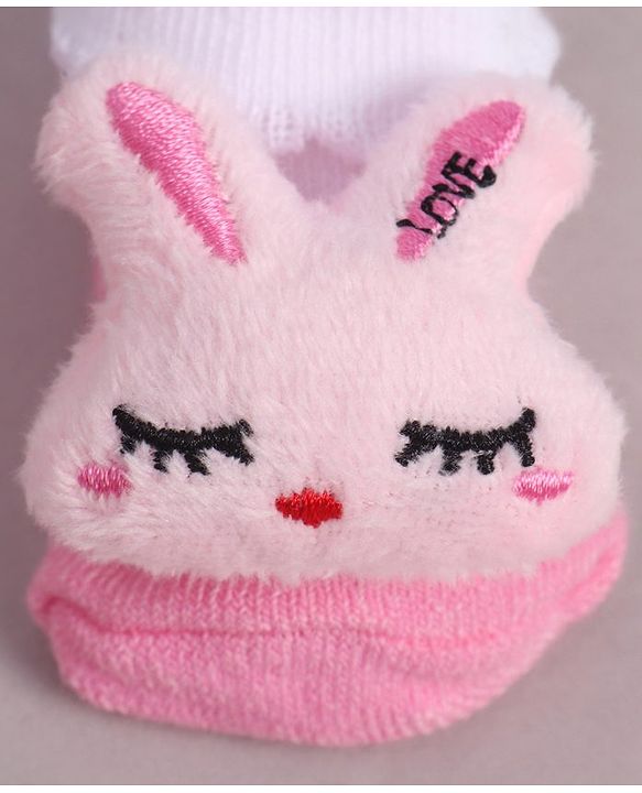 Cute Walk by Babyhug Socks With Animal Applique - Pink