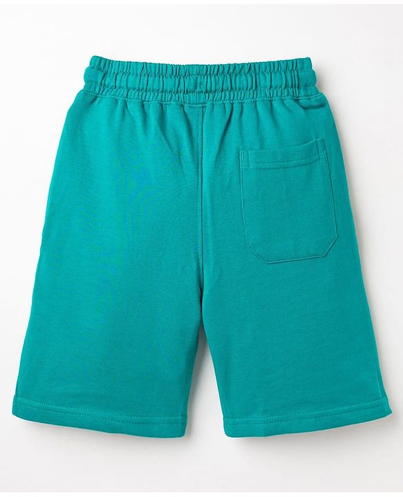 Pine Kids Looper Knit Knee Length Text Printed Short - Navy Blue