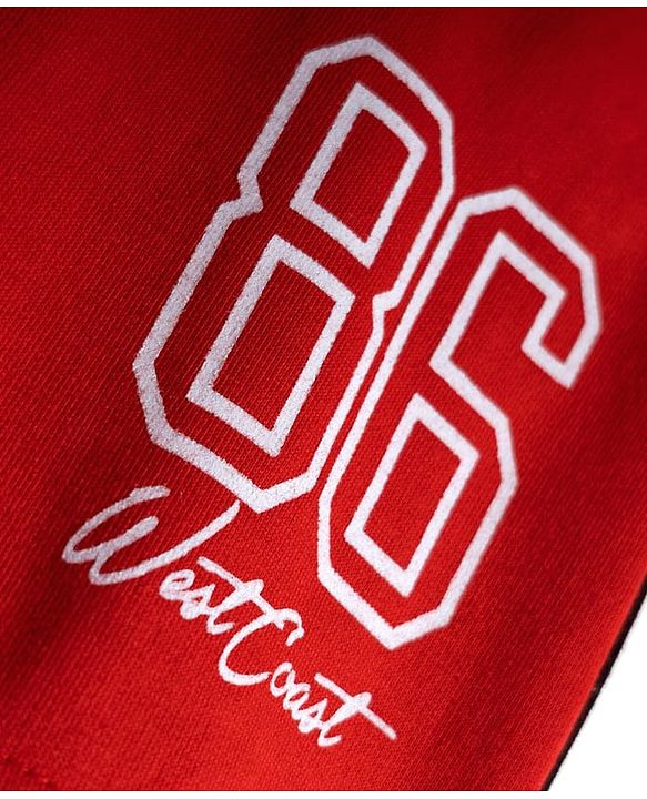 Pine Kids 100% Cotton Knit Number Printed Shorts - Red