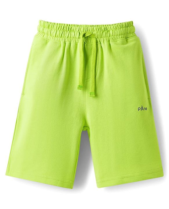 Pine Kids Looper Knit Solid Colour Shorts - Lime Green
