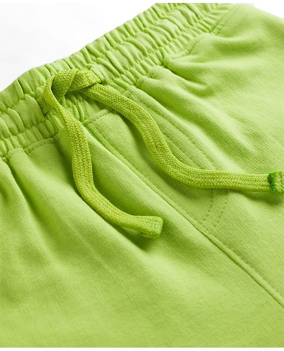Pine Kids Looper Knit Solid Colour Shorts - Lime Green