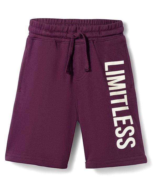 Pine Kids Looper Knit Shorts With Limitless Print - Wine