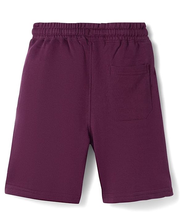 Pine Kids Looper Knit Shorts With Limitless Print - Wine