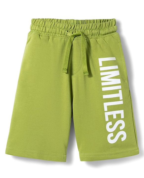Pine Kids Looper Knit Shorts With Limitless Print - Green