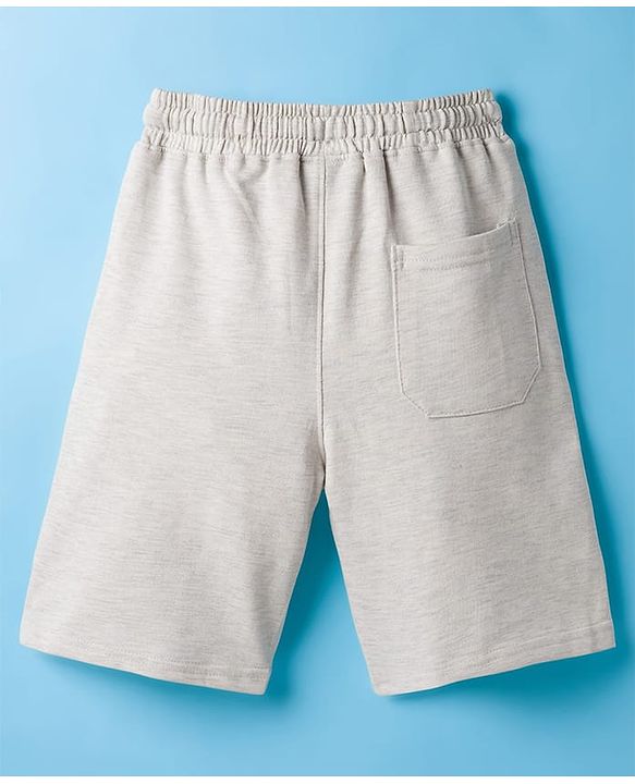 Pine Kids Looper Knit Shorts With Text Print - Grey