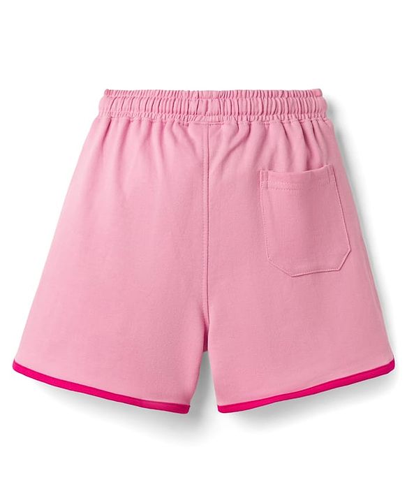 Pine Kids Looper Knit Mid Thigh  Length Shorts with Text Print - Pink