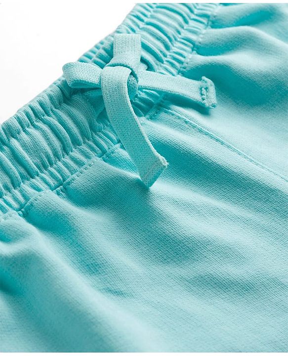 Pine Kids Looper Knit Mid Thigh  Length Shorts with Text Print - Light Blue