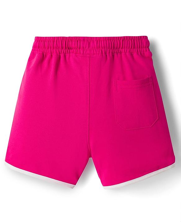 Pine Kids Looper Knit Mid Thigh Length Shorts with Text Heart Print- Fuschia