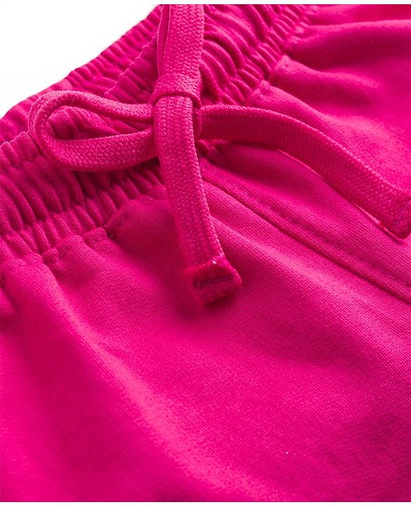 Pine Kids Looper Knit Mid Thigh Length Shorts with Text Heart Print- Fuschia