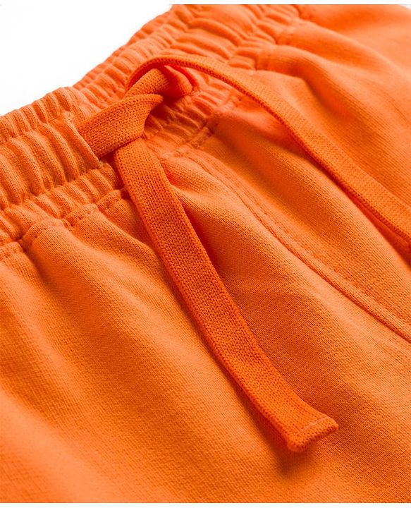Pine Kids Looper Knit Mid Thigh Length Shorts with Tree Print- Orange