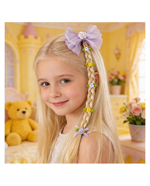 Babyhug Disney Free Size Hair Accessories Combo Sets - Purple & Golden
