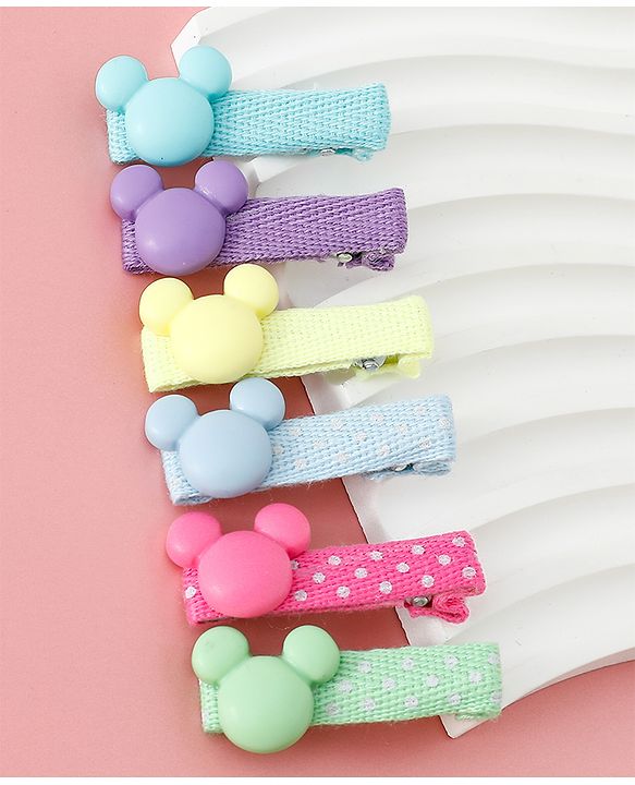 Babyhug Disney Free Size Hair Clips Pack of 6 - Multicolor