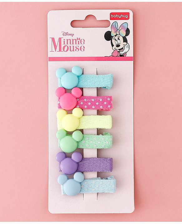 Babyhug Disney Free Size Hair Clips Pack of 6 - Multicolor