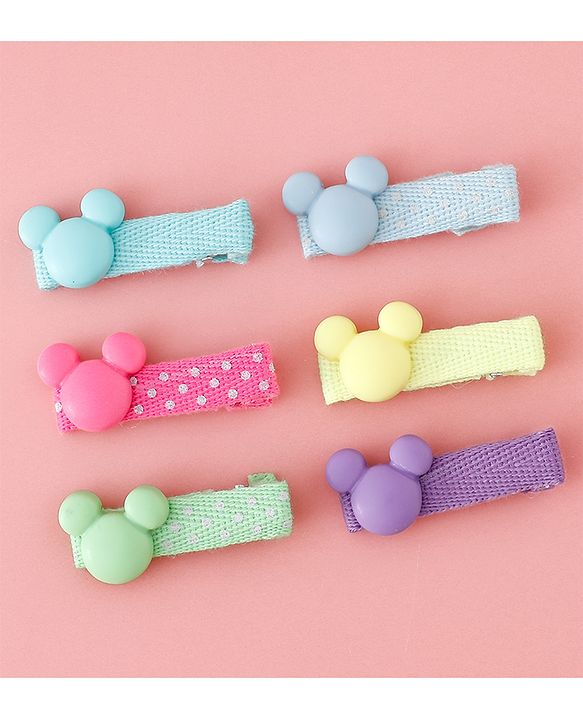 Babyhug Disney Free Size Hair Clips Pack of 6 - Multicolor