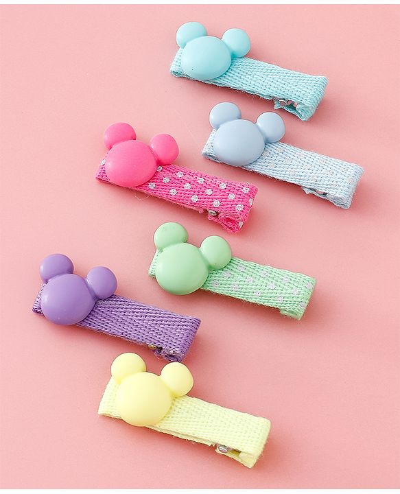 Babyhug Disney Free Size Hair Clips Pack of 6 - Multicolor