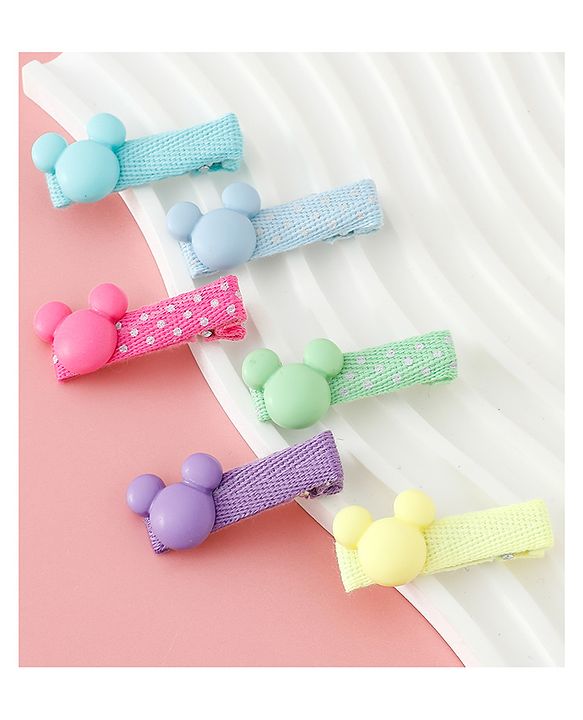 Babyhug Disney Free Size Hair Clips Pack of 6 - Multicolor