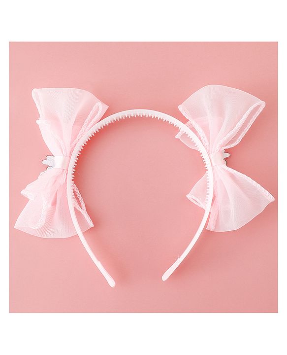 Babyhug Disney Free Size Hair Band with Bow & Minnie Mouse Applique Pack of 2- Pink & Purple