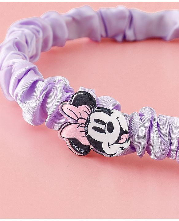 Babyhug Disney Free Size Hair Band with Bow & Minnie Mouse Applique Pack of 2- Pink & Purple