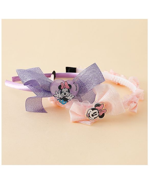 Babyhug Disney Hair Bands With Applique Pack of 2 - Pink & Blue