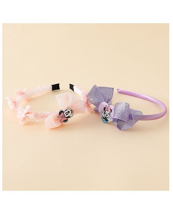 Babyhug Disney Hair Bands With Applique Pack of 2 - Pink & Blue