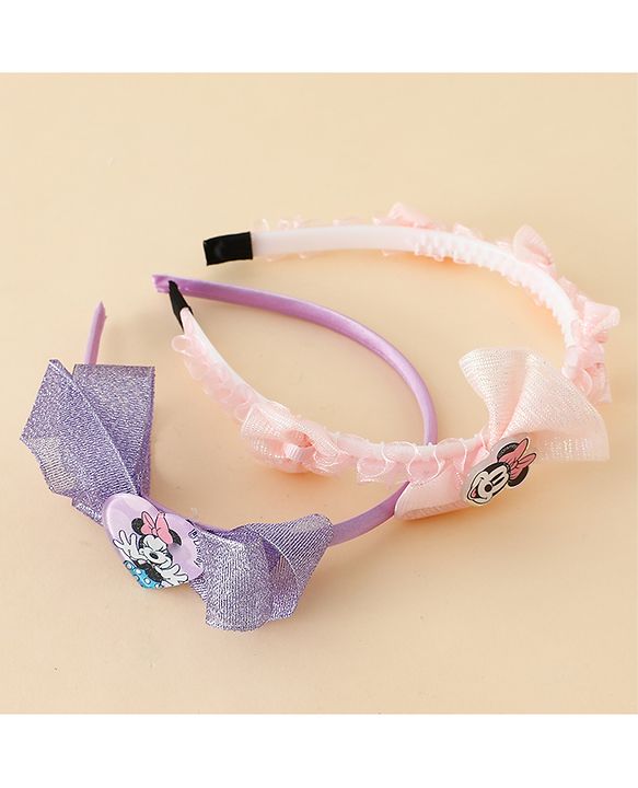 Babyhug Disney Hair Bands With Applique Pack of 2 - Pink & Blue