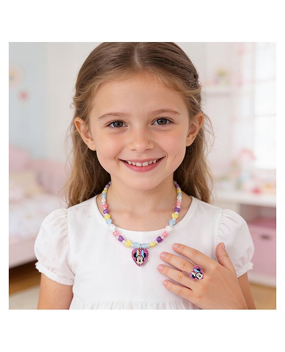 Babyhug Disney Free Size Jewellery Set With Minnie Mouse Print - Multicolor
