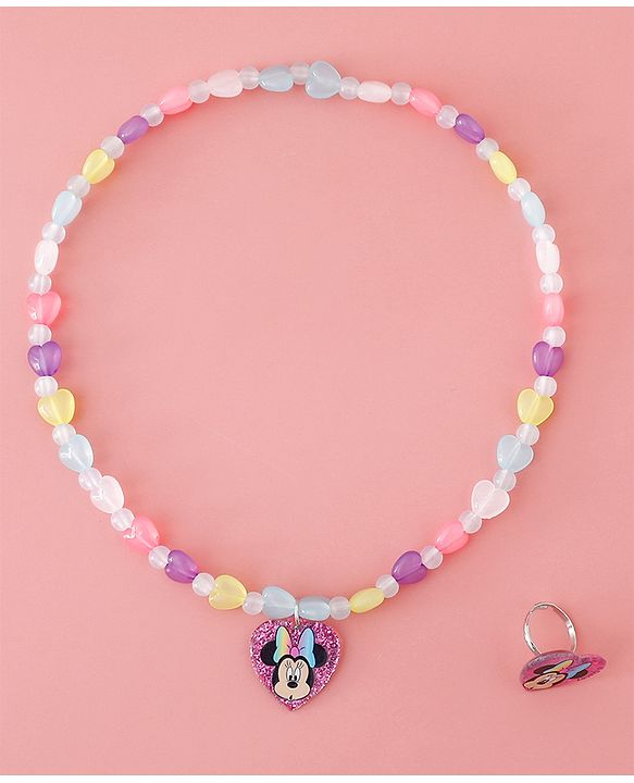 Babyhug Disney Free Size Jewellery Set With Minnie Mouse Print - Multicolor