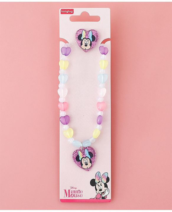 Babyhug Disney Free Size Jewellery Set With Minnie Mouse Print - Multicolor