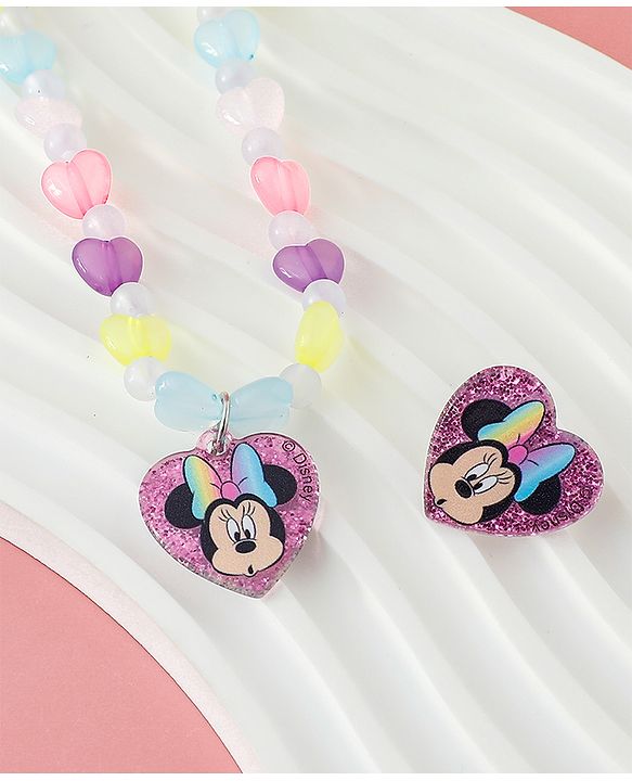 Babyhug Disney Free Size Jewellery Set With Minnie Mouse Print - Multicolor