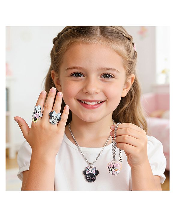 Babyhug Disney Free Size Jewellery Set With Minnie Mouse Print - Multicolor