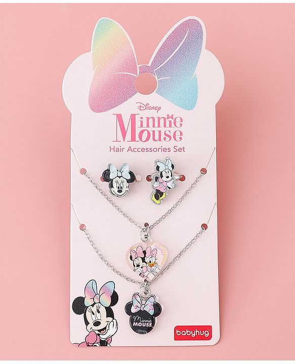 Babyhug Disney Free Size Jewellery Set With Minnie Mouse Print - Multicolor