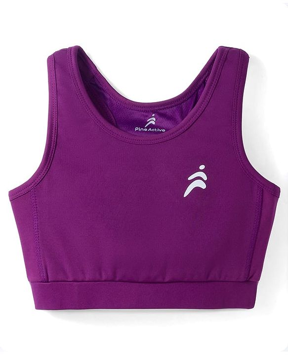 Pine Active Knit Sleeveless Super Stretch Sports Bra - Purple