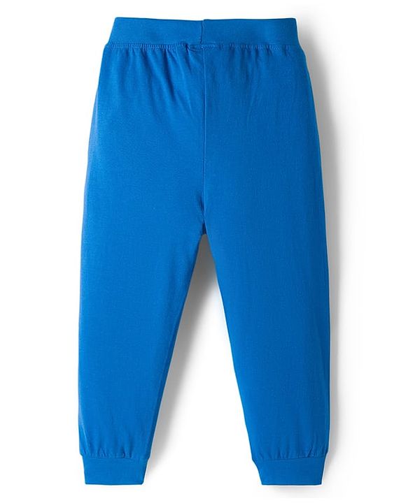 Babyhug Cotton Knit Full Length Lounge Pant With Text Print Pack Of 3 - Yellow Red & Blue