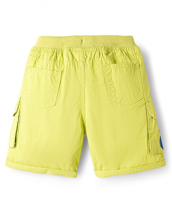 Babyhug Poplin Woven Above Knee Length Bermuda With Aloha Print - Lime Green