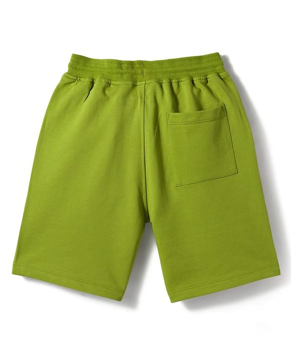 Pine Kids Looper Knit Short with Hawaii Print - Olive Green