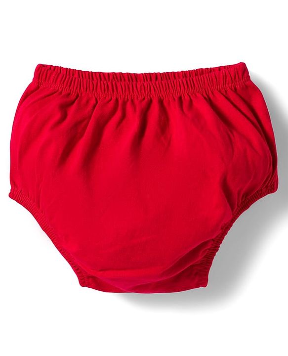 Babyhug Single Jersey Knit Half Sleeves Frock with Bloomer & Star Print - Red