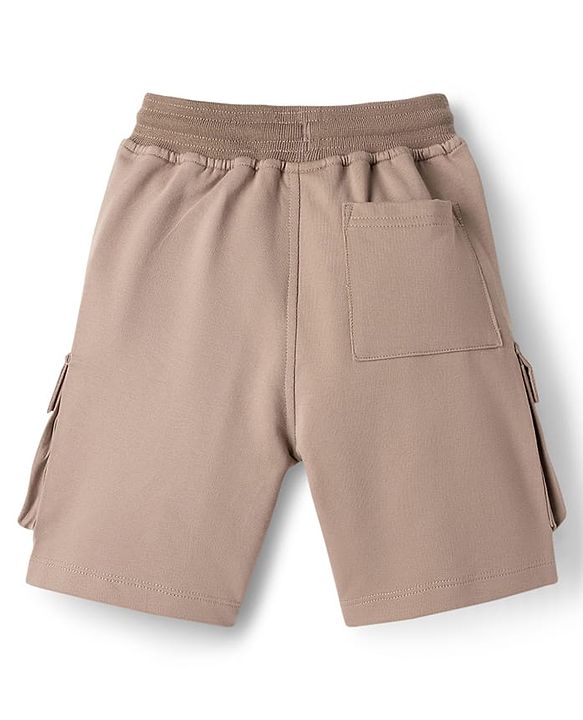 Pine Kids Looper Knit Solid Shorts With Pockets - Cream