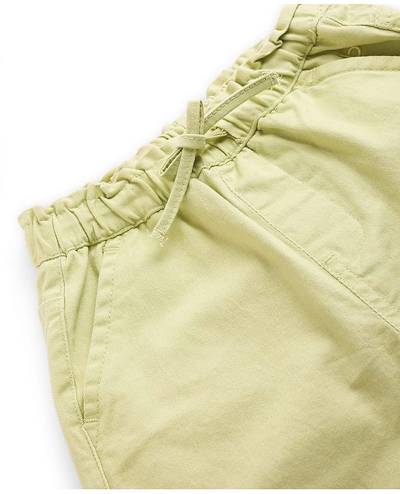 Babyhug Twill Woven Full Length Solid Trouser With Stretch - Lime Green