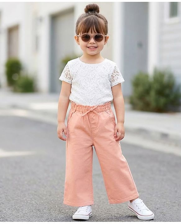 Babyhug Twill Woven Full Length Solid Trouser With Stretch - Lime Green